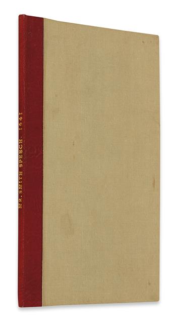 (IRELAND.) Smith, Philip. A Most Honourable and Worthy Speech . . . Concerning . . . the Protestants of Ireland.  1641